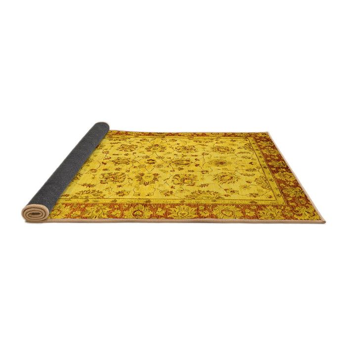 Sideview of Abstract Yellow Modern Rug, abs719yw
