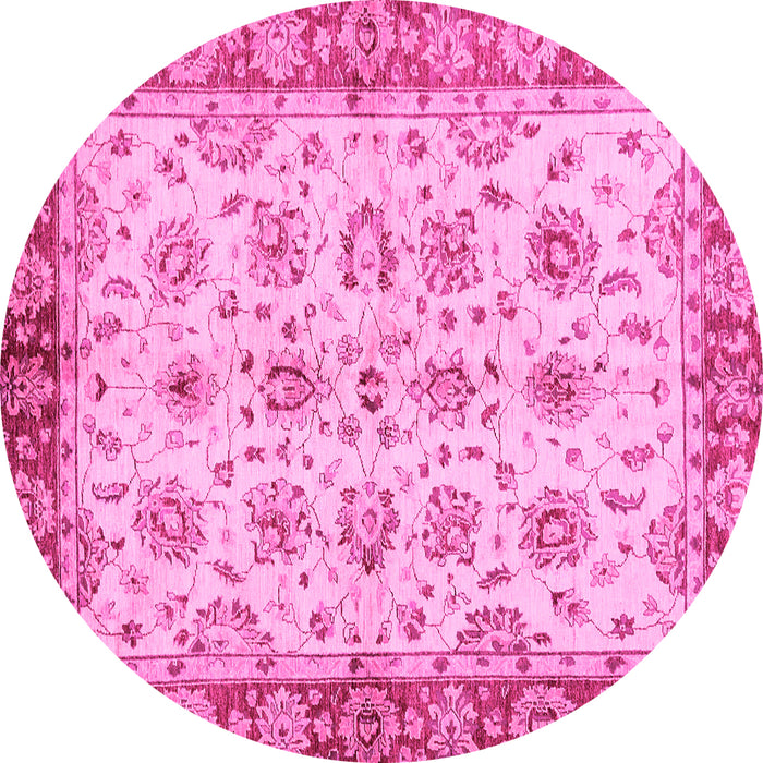 Round Abstract Pink Modern Rug, abs719pnk