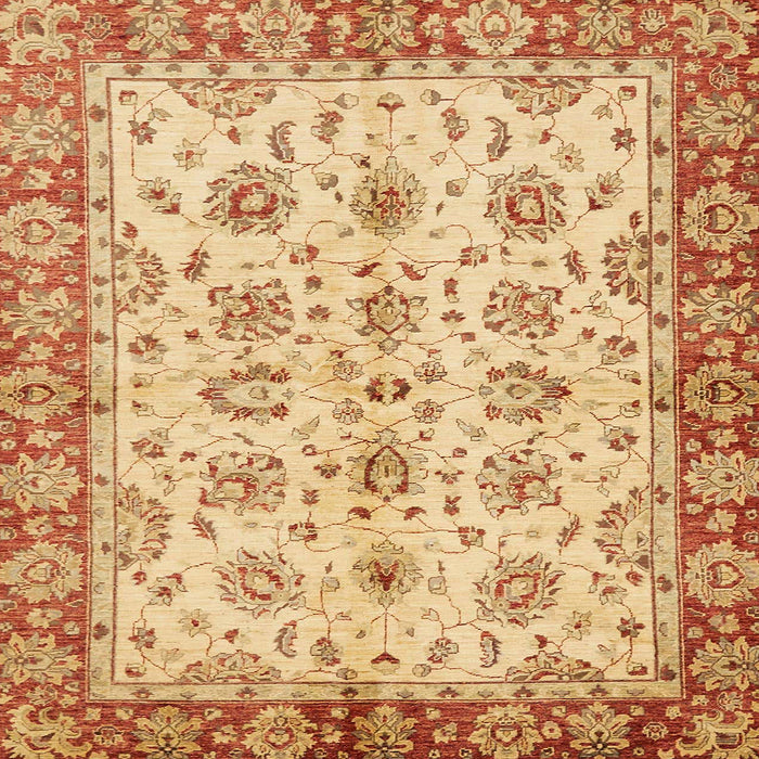 Square Machine Washable Abstract Chrome Gold Yellow Rug, wshabs719