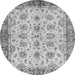 Round Abstract Gray Modern Rug, abs719gry