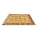 Sideview of Machine Washable Abstract Brown Modern Rug, wshabs719brn