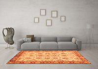 Machine Washable Abstract Orange Modern Rug, wshabs719org