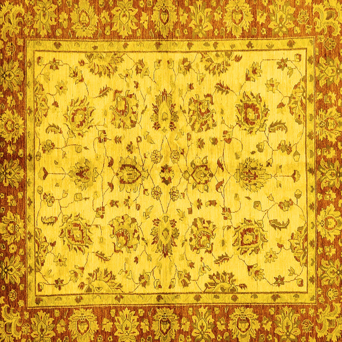 Square Machine Washable Abstract Yellow Modern Rug, wshabs719yw