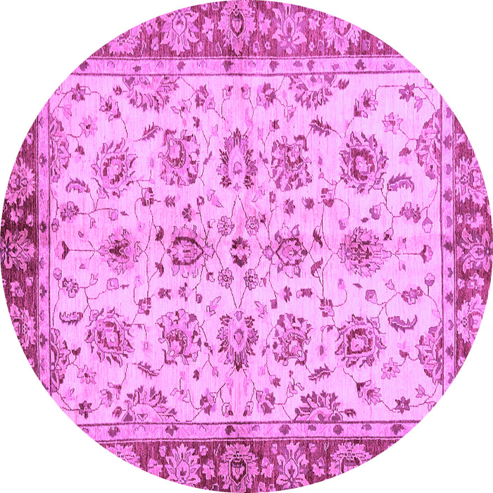 Round Abstract Purple Modern Rug, abs719pur
