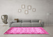 Machine Washable Abstract Pink Modern Rug in a Living Room, wshabs719pnk