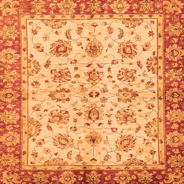 Square Machine Washable Abstract Orange Modern Area Rugs, wshabs719org