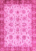 Machine Washable Abstract Pink Modern Rug, wshabs719pnk