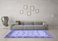 Machine Washable Abstract Blue Modern Rug, wshabs719blu