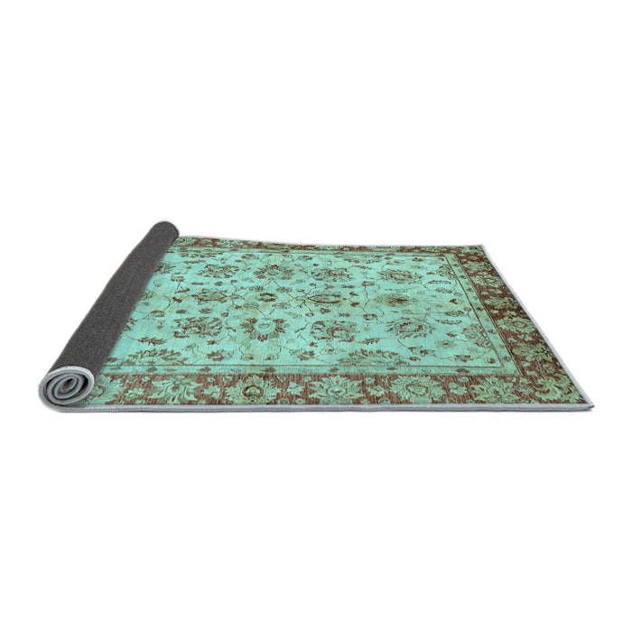 Sideview of Abstract Light Blue Modern Rug, abs719lblu