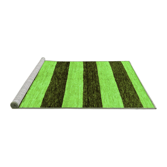 Sideview of Machine Washable Abstract Green Modern Area Rugs, wshabs71grn