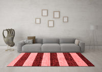 Machine Washable Abstract Red Modern Rug, wshabs71red