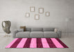 Machine Washable Abstract Pink Modern Rug in a Living Room, wshabs71pnk