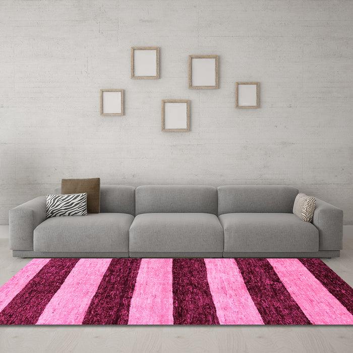 Machine Washable Abstract Pink Modern Rug in a Living Room, wshabs71pnk