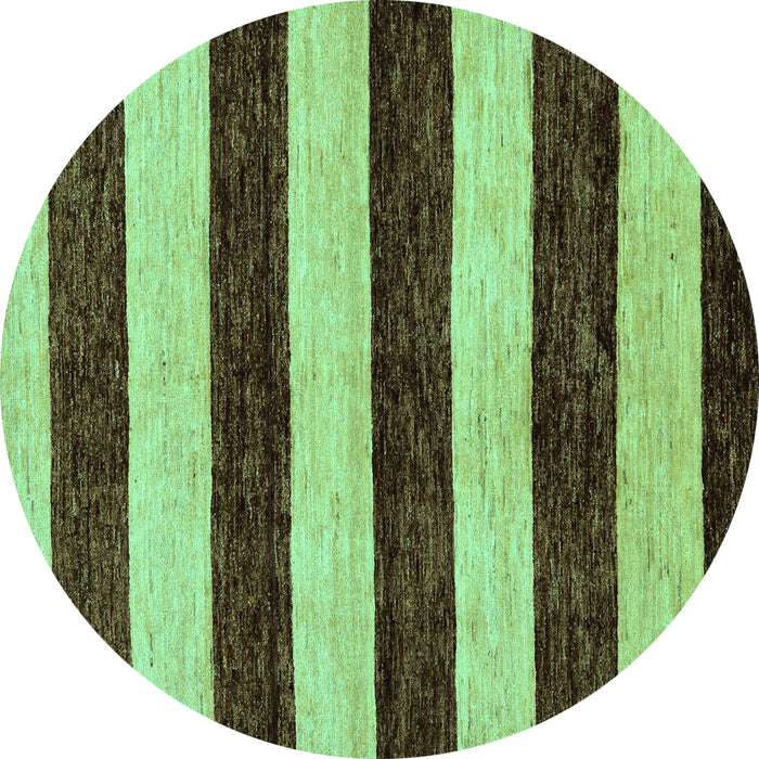 Round Abstract Turquoise Modern Rug, abs71turq