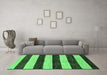 Machine Washable Abstract Emerald Green Modern Area Rugs in a Living Room,, wshabs71emgrn