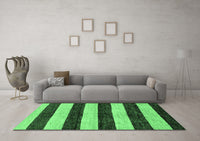 Machine Washable Abstract Emerald Green Modern Rug, wshabs71emgrn