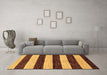 Machine Washable Abstract Brown Modern Rug in a Living Room,, wshabs71brn