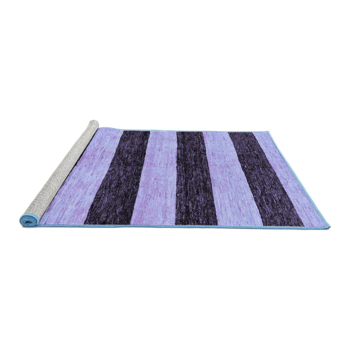 Sideview of Machine Washable Abstract Blue Modern Rug, wshabs71blu