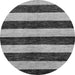 Round Machine Washable Abstract Gray Modern Rug, wshabs71gry