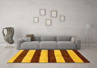 Machine Washable Abstract Yellow Modern Rug, wshabs71yw