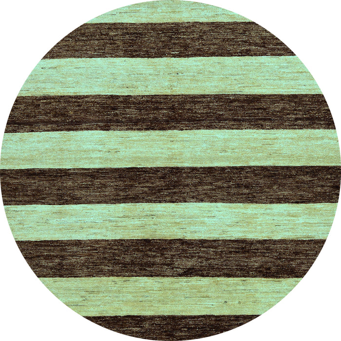 Round Abstract Light Blue Modern Rug, abs71lblu