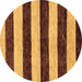 Round Abstract Brown Modern Rug, abs71brn