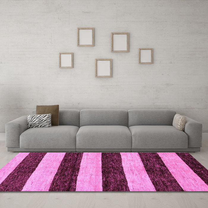 Machine Washable Abstract Purple Modern Area Rugs in a Living Room, wshabs71pur