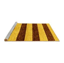 Sideview of Machine Washable Abstract Yellow Modern Rug, wshabs71yw