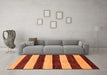 Machine Washable Abstract Orange Modern Area Rugs in a Living Room, wshabs71org