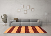 Machine Washable Abstract Orange Modern Rug, wshabs71org