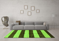 Machine Washable Abstract Green Modern Rug, wshabs71grn