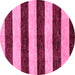 Round Abstract Pink Modern Rug, abs71pnk