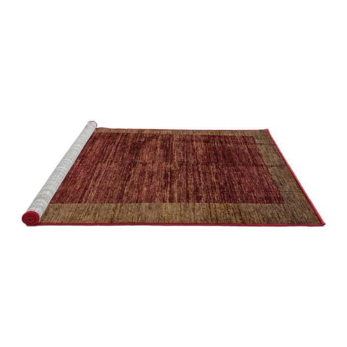 Sideview of Machine Washable Abstract Red Rug, wshabs72