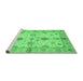 Sideview of Machine Washable Oriental Emerald Green Traditional Area Rugs, wshabs720emgrn