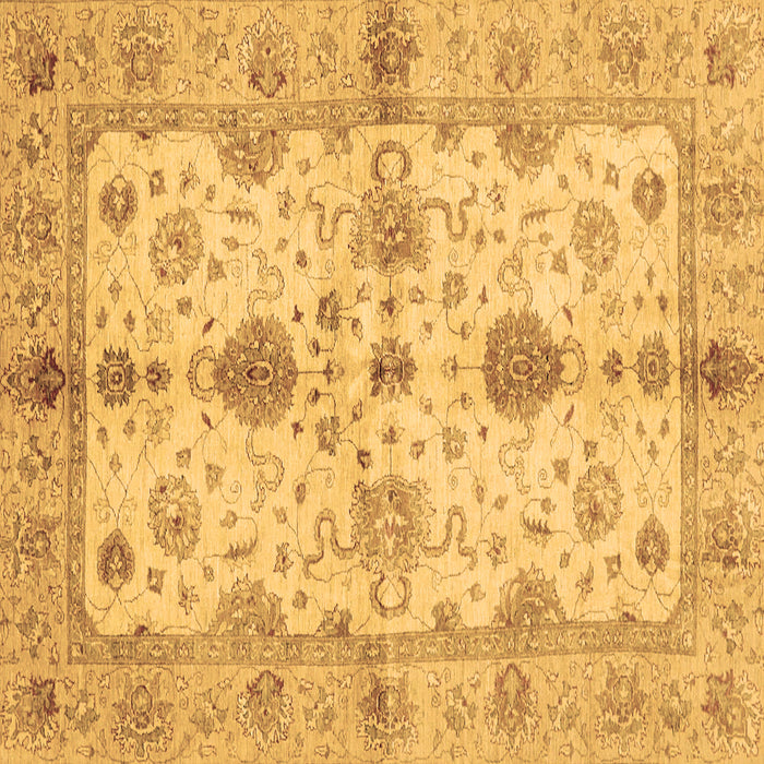 Square Oriental Brown Traditional Rug, abs720brn