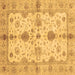 Square Oriental Brown Traditional Rug, abs720brn