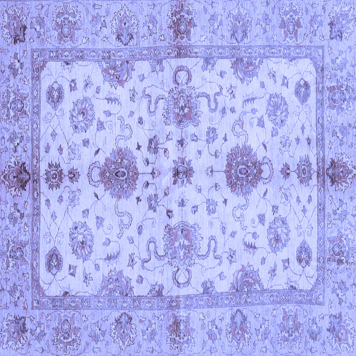 Square Machine Washable Oriental Blue Traditional Rug, wshabs720blu
