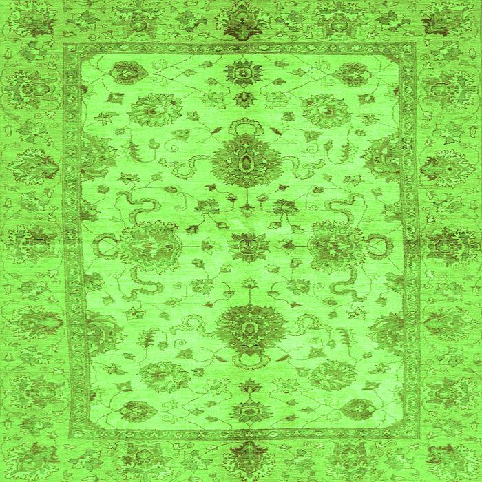 Square Machine Washable Oriental Green Traditional Area Rugs, wshabs720grn
