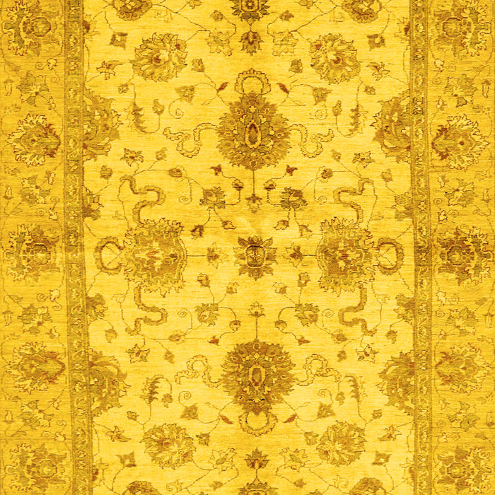 Machine Washable Oriental Yellow Traditional Rug, wshabs720yw