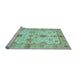 Sideview of Machine Washable Oriental Light Blue Traditional Rug, wshabs720lblu