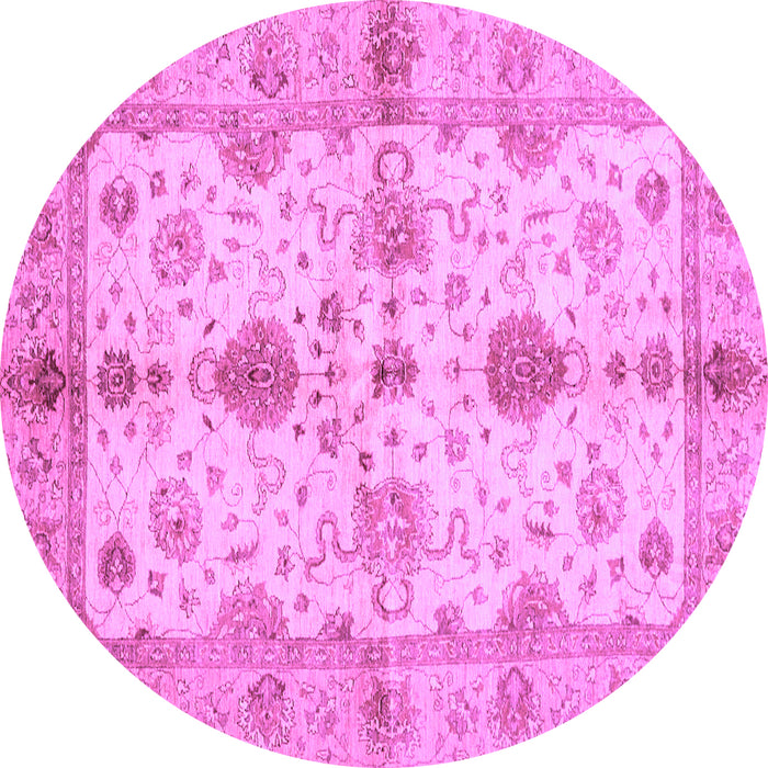 Round Oriental Purple Traditional Rug, abs720pur