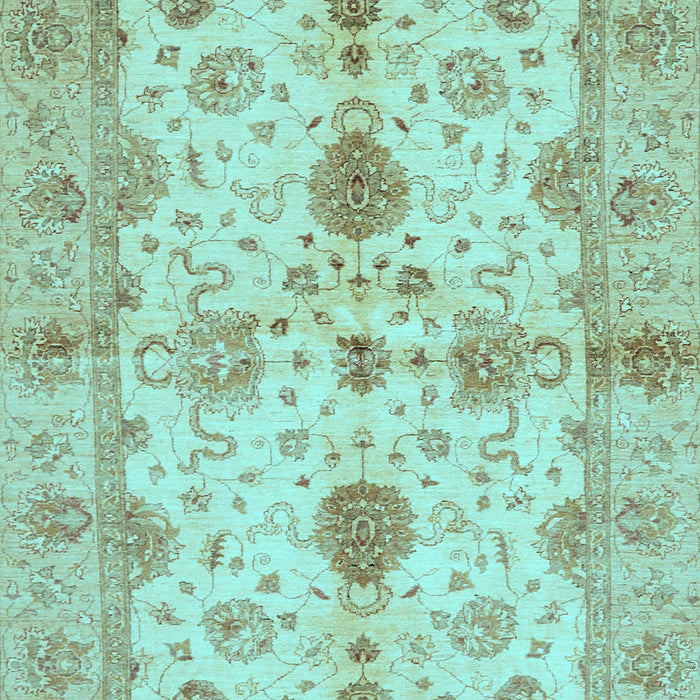 Machine Washable Oriental Light Blue Traditional Rug, wshabs720lblu