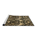 Sideview of Machine Washable Abstract Metallic Gold Rug, wshabs721