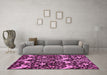 Machine Washable Abstract Pink Modern Rug in a Living Room, wshabs721pnk