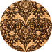 Round Abstract Orange Modern Rug, abs721org