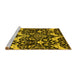 Sideview of Machine Washable Abstract Yellow Modern Rug, wshabs721yw