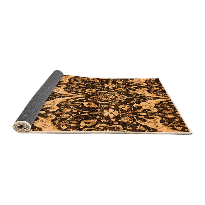 Sideview of Abstract Orange Modern Rug, abs721org