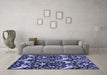 Machine Washable Abstract Blue Modern Rug in a Living Room, wshabs721blu