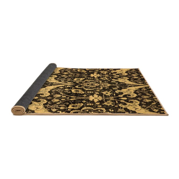 Sideview of Abstract Brown Modern Rug, abs721brn