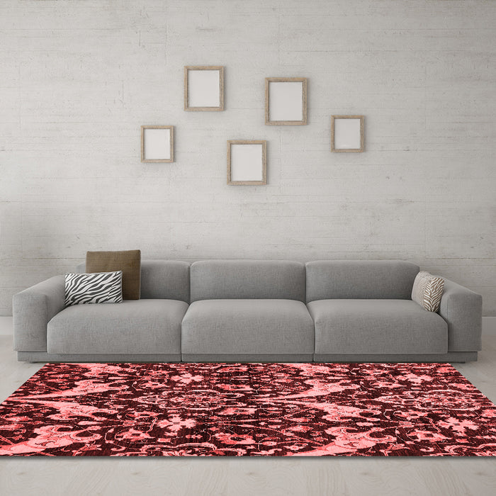 Modern Red Washable Rugs